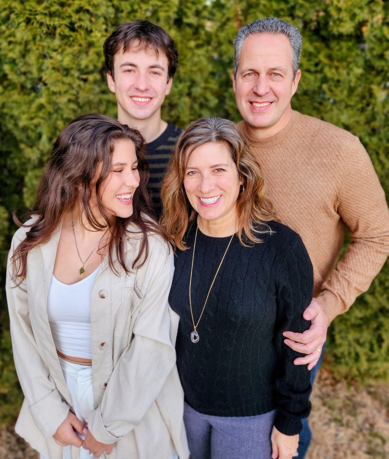 Family portrait together outdoors